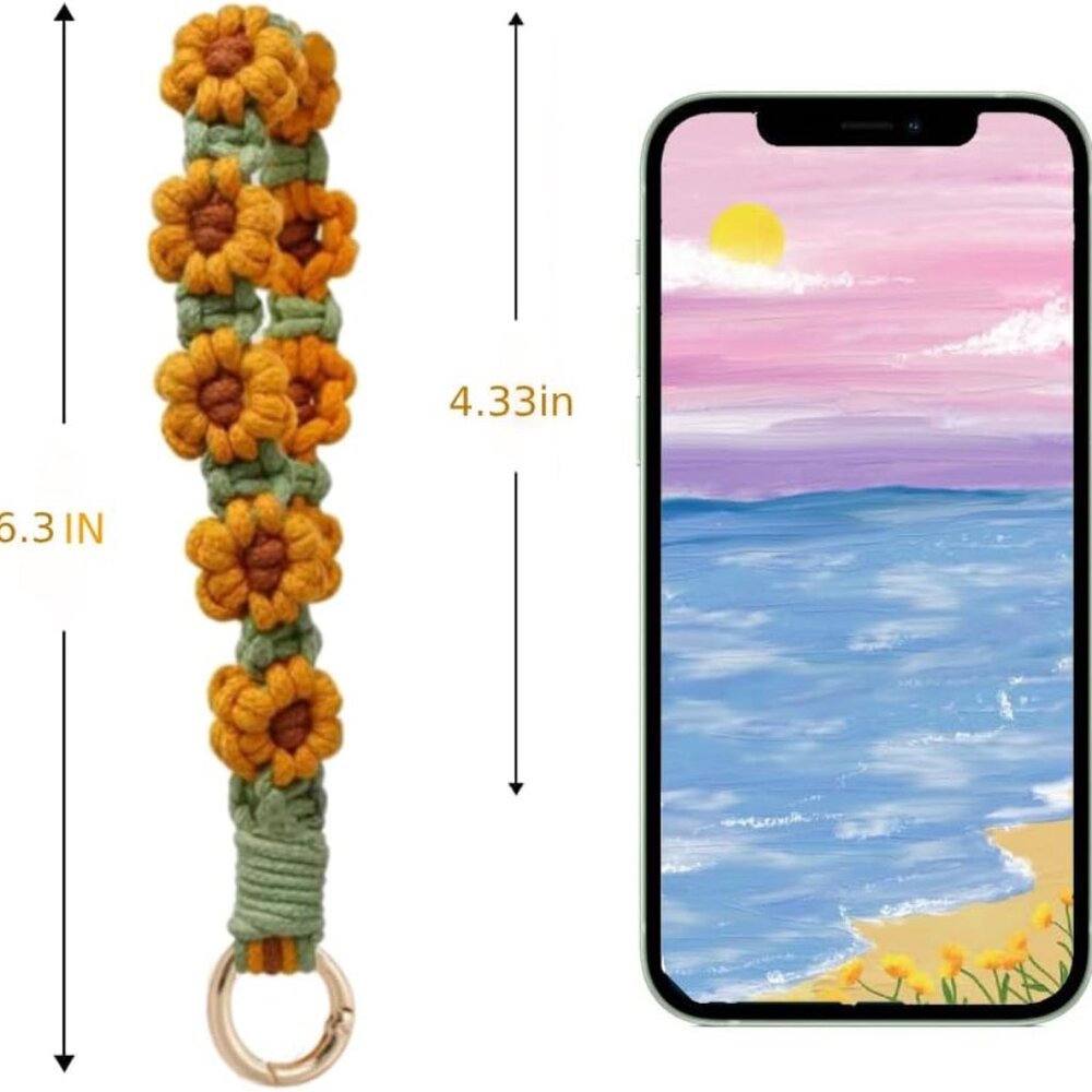 Macrame Keychain Wristlet Keychains For Women Wri… - image 2